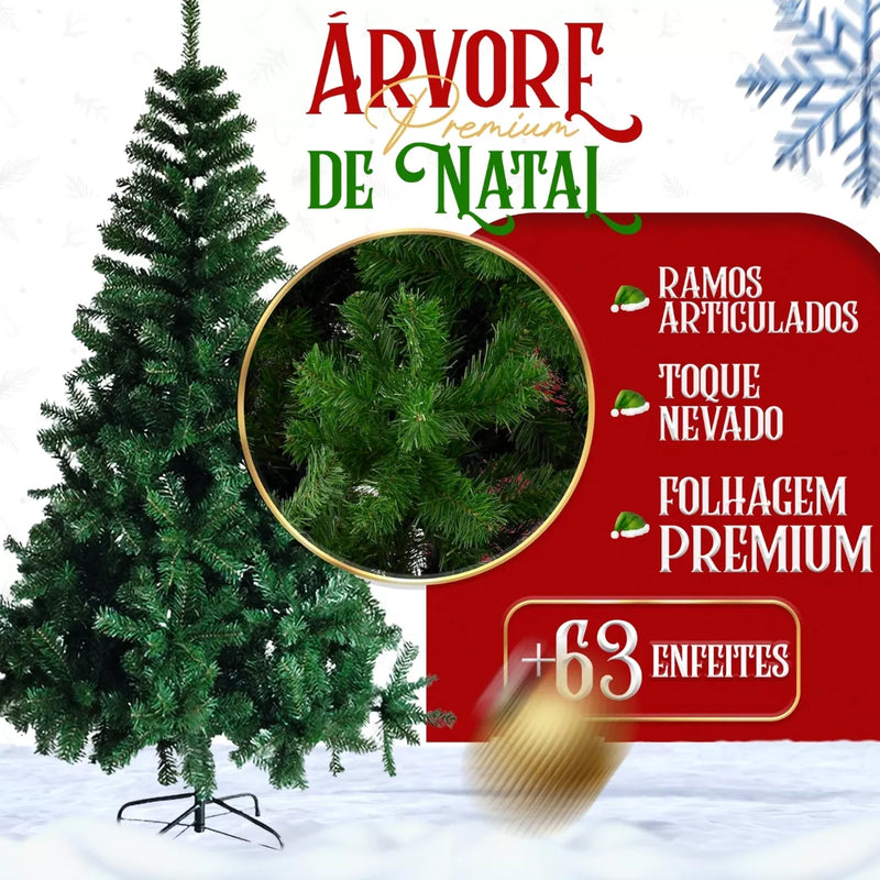 ÁRVORE DE NATAL COMPLETA DECORADA 1,80M 🎄