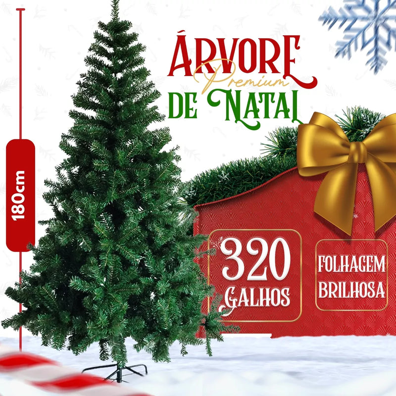 ÁRVORE DE NATAL COMPLETA DECORADA 1,80M 🎄