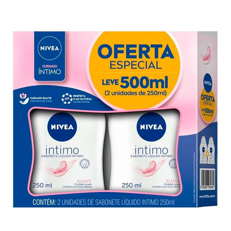 Kit Sabonete Íntimo NIVEA Suave 250ml com 2 Unidades